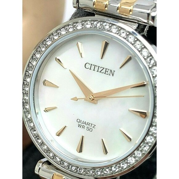 Citizen Women's Watch ER0216-67D Quartz White Mother of Pearl Dial Two T… - Picture 11 of 12